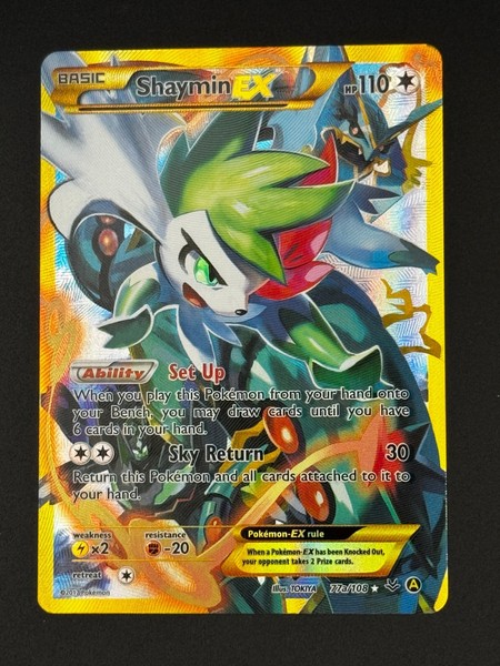 Pokemon TCG: Shaymin EX - Roaring Skies Full Art Gold Secret Rare 77a/108 [NM-]