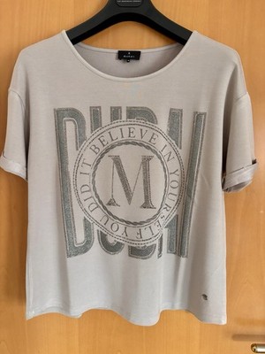 Monari Damen T-Shirt Gr. 40, Taupe, wie Neu