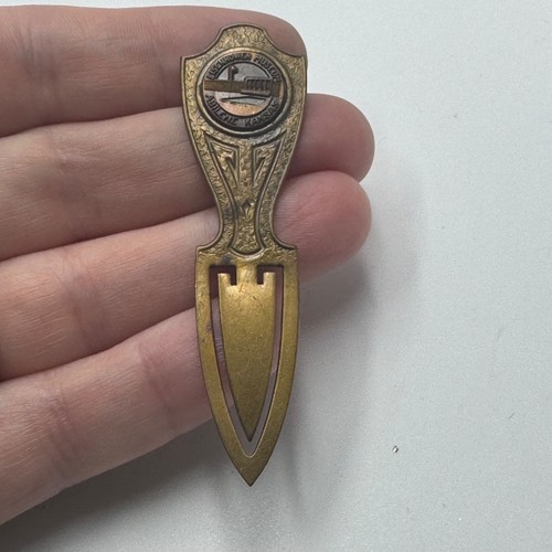 Vintage Eisenhower Museum Abilene Kansas Brass Bookmark Clip Souvenir Tourist