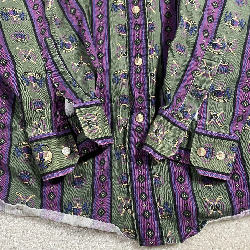 Camisa de Colección Grand Slam Para Hombres L Verde Púrpura AOP Retro Golf Años 90 Ropa de Hombre Heritage Foto 2 de 4