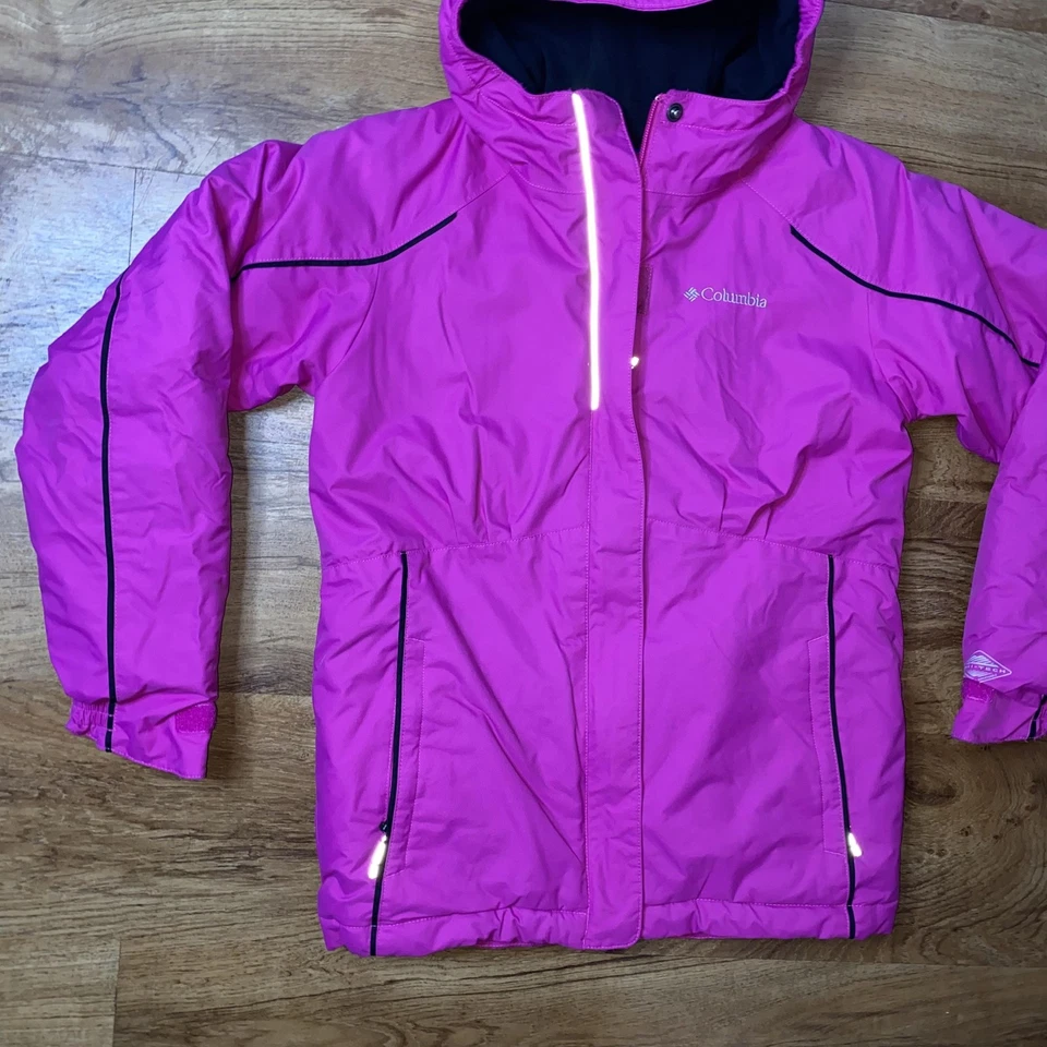 Columbia Chaqueta Niñas Mediana 10/12 Rosa Omni Heat Con Capucha Invierno Esquí Nieve Abrigo Foto 2 de 4