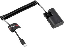 Alvin  s Cables USB-C Type-c to LP-E6P Dummy Battery Power Coiled Cable for Canon