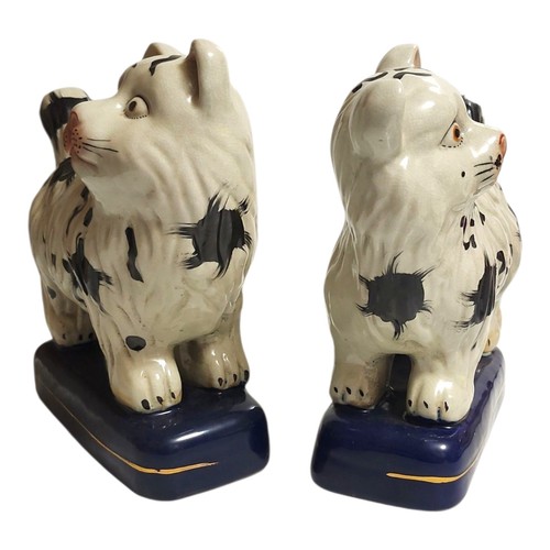 Par de estatuillas de gato estilo Staffordshire blanco y negro 9,5" adornos de abrigo - Imagen 14 de 24