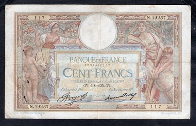 100 Francs Luc Olivier Merson 1.8.1935 Etat TB - Photo 1/2