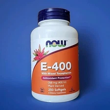 Now Foods Vitamin E-400 Mixed Tocopherols Antioxidant Protection  250 Softgels