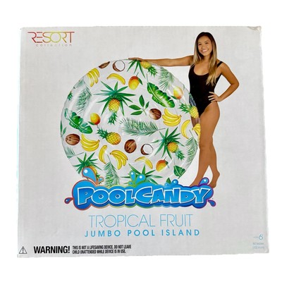 PoolCandy Tropical Fruit Jumbo Island Float 60'' Pool Raft Resort Collection