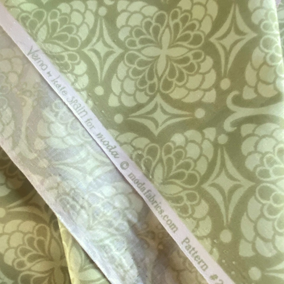 1 YD Verno Geometric Print Fabric Soft Green Moda Quilting Cotton - Image 4 of 4