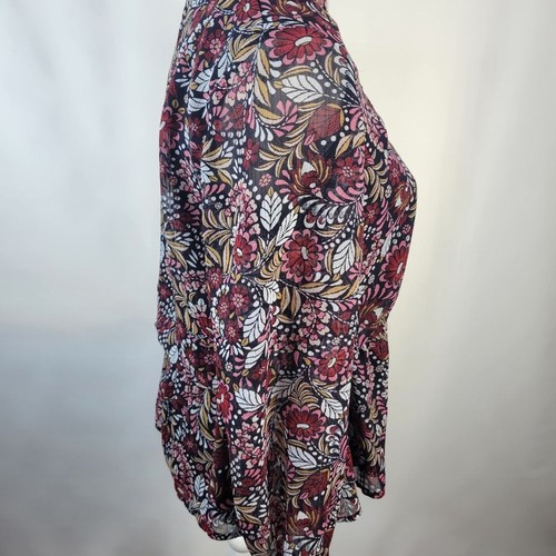 Top nuovo con etichette Liz Claiborne foderato trasparente vita raccolta finto avvolgente taglia Petite Small - Foto 5 di 14