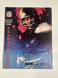 1965 Detroit Lions @ LA Rams Program-Vg to Ex