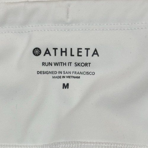 Athleta Run With It Skort Womens Medium White 14 In Pickleball Tennis *read - Picture 2 of 8