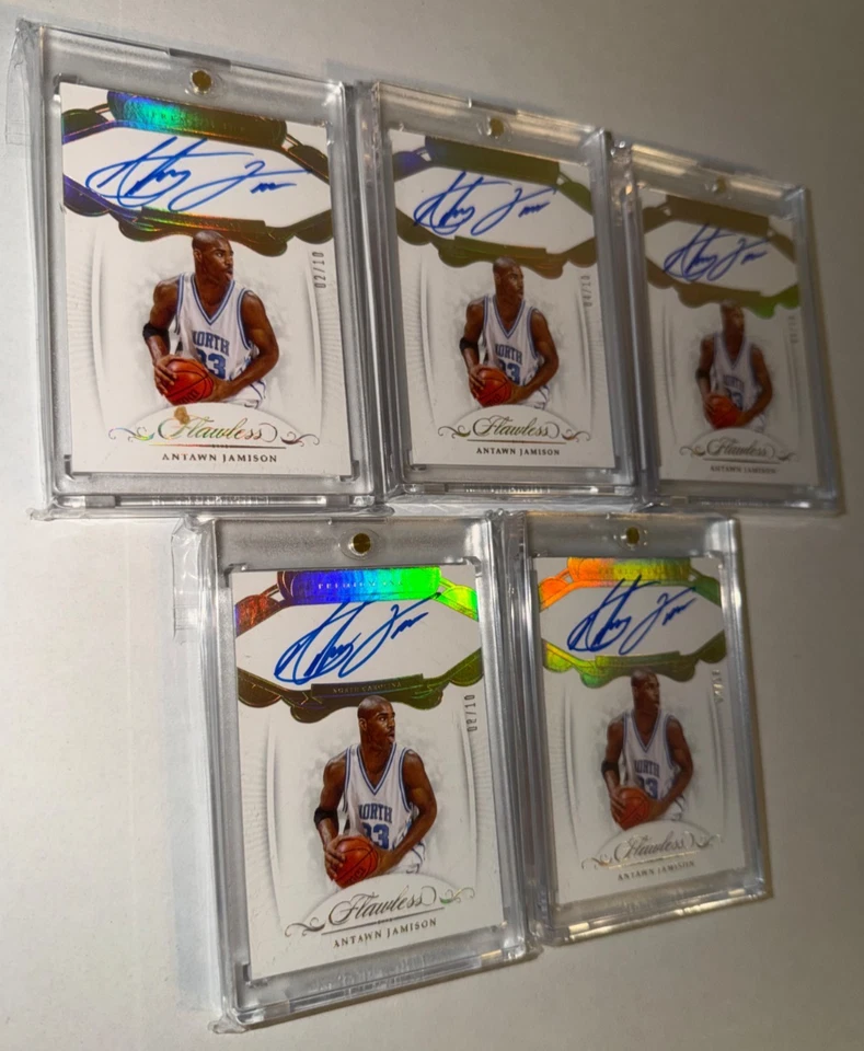 5 CARD LOT 19-20 Flawless Collegiate Premium Ink GOLD Antawn Jamison AUTO ed 10 - Image 4 of 4
