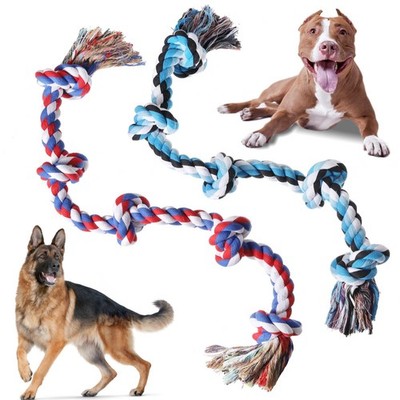 Dog Rope Toy 3ft 5 Knots Indestructible Heavy Duty for Large Dogs - Teeth