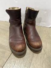 Panama Jack Women’s Brown Fur Lined Leather Biker Style Boots EU 39