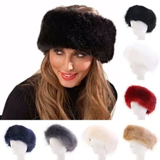 Winter Thick Furry Hairband Fluffy Russian Faux Fur Women Fur Headband Hat |！