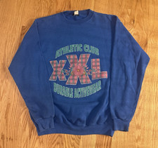 Vintage 80s Womens Athletic Club Durable Activewear Blue Sweatshirt Size XL