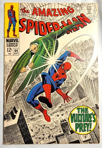 Amazing Spider-Man 64 Vulture's Prey Marvel Comic Raw Ungraded F-VF Silver Age