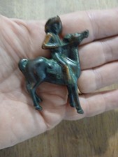 Vintage Small Metal Sysco Kid On His Horse Figurine Made In Japan,Rare Western