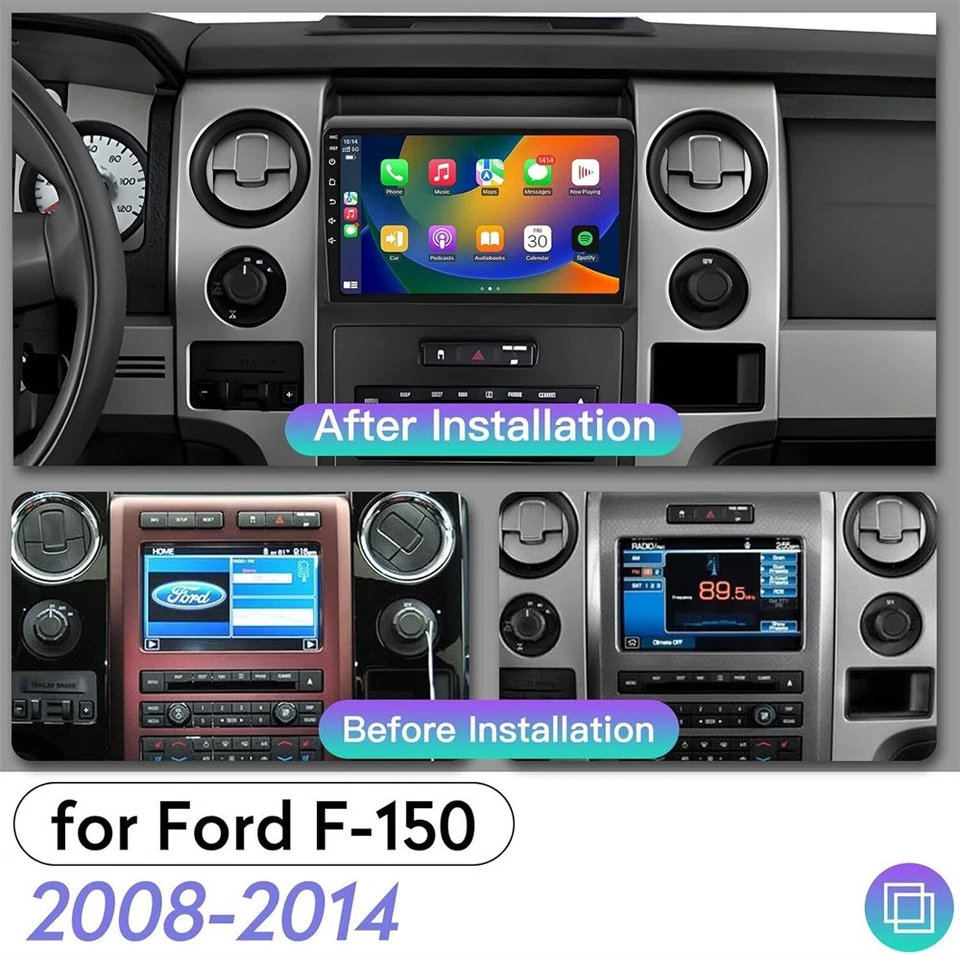 FOR FORD F150 2009-2014 AUTO AC APPLE CARPLAY ANDROID13 CAR STEREO RADIO GPS NAV Foto 4 de 4