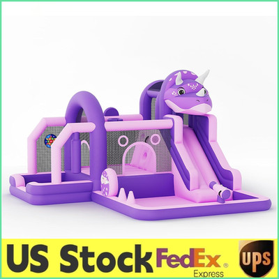 Inflatable Dinosaur Bounce House w/Slide & Air Blower,Large Cloth Jumping Castle