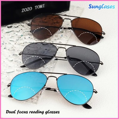 Bifocal Reading Glasses, Retro Metal Frame, Clear Vision for Both Distance...