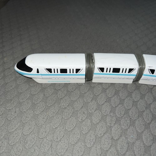 Genuine Disney 4 Piece Die-Cast Teal Stripe Monorail Metal Set - Picture 5 of 7