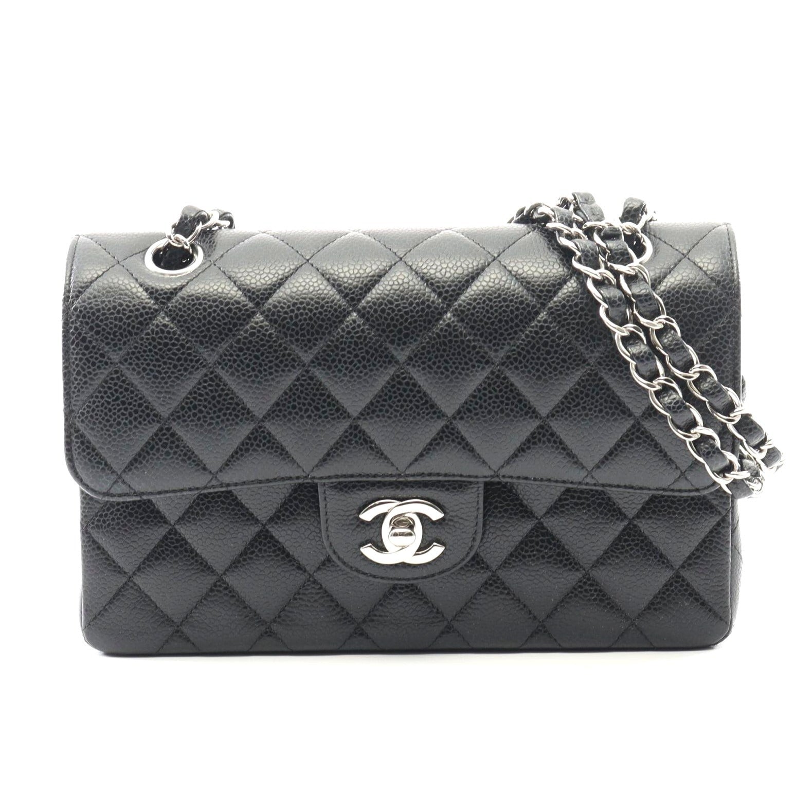 Chanel Caviar Skin Matelasse W Flap Shoulder Bag Women Black One Size 639316-image