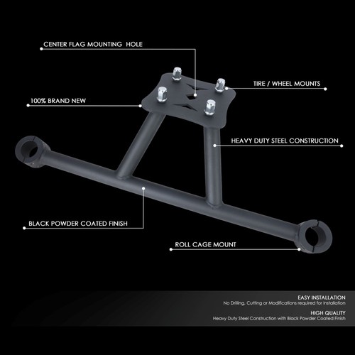 Steel Rear Upper Spare Tire Wheel Carrier Mount For 14-19 Polaris RZR XP 1000 4 - Foto 2 di 8