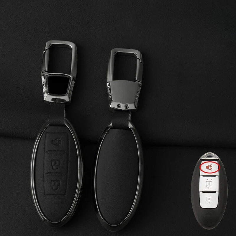 Funda para llavero de cuero de aleación de zinc para Nissan Qashqai March X-Trail 370Z Foto 3 de 4