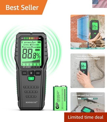 Moisture Meter for Wood Concrete Digital Moisture Tester with LCD Display