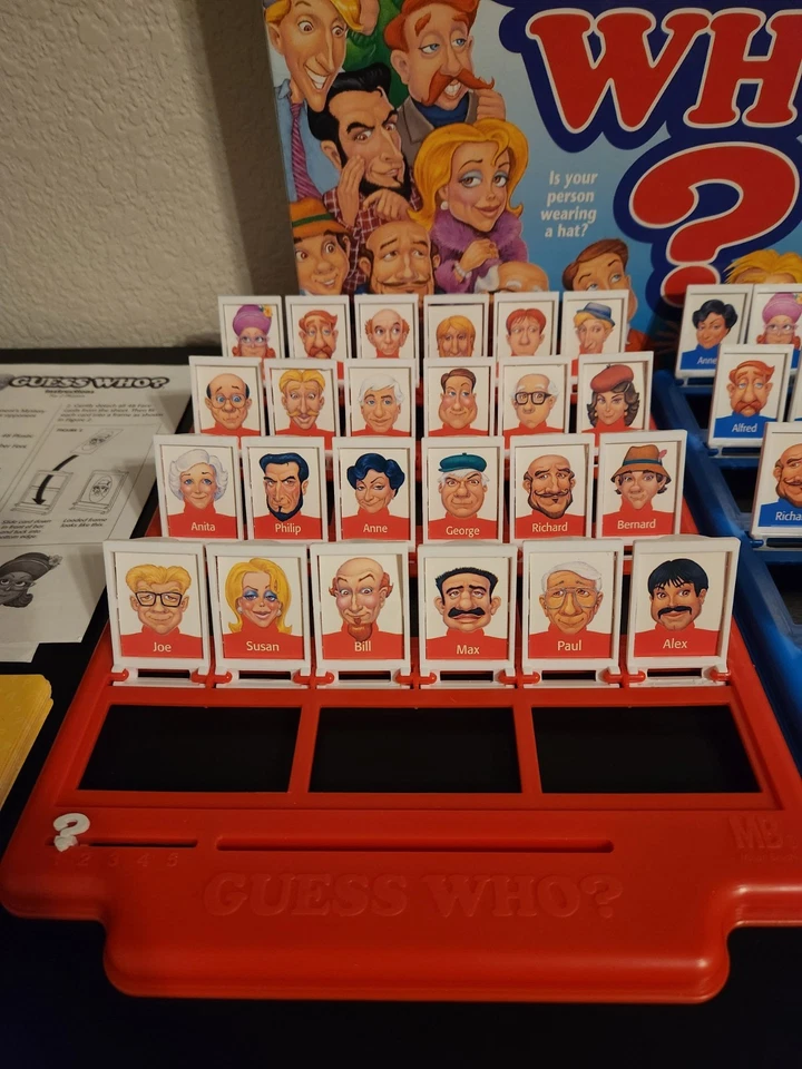 Guess Who The Classic Mystery Face Board Game Milton Bradley Missing 1 Blue Face - Image 3 of 4