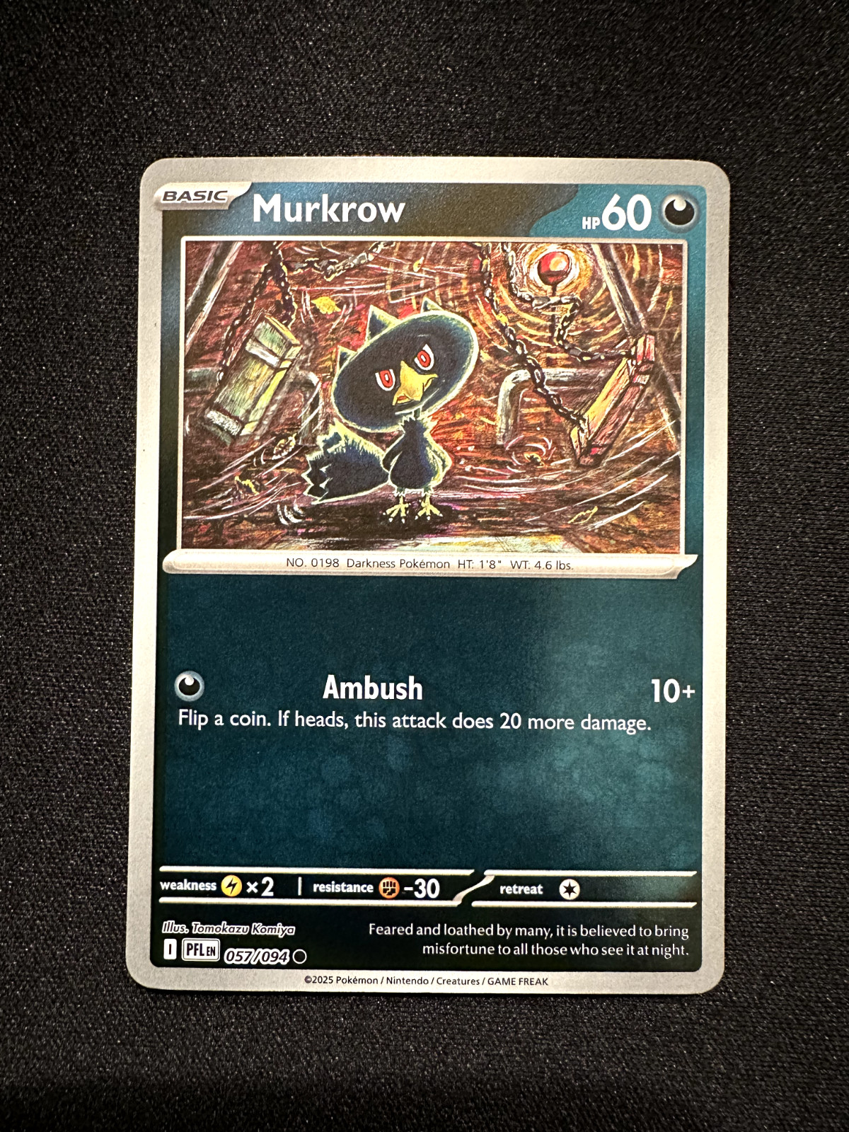 Murkrow 057/094 Me02: Phantasmal Flames Reverse Holo - NM