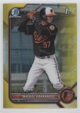 2022 Bowman Chrome Prospects Yellow Refractor /75 Maikol Hernandez #BCP-155 0g7w