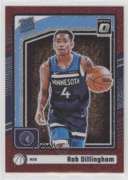 2024 Donruss Optic Rated Rookie Red Glitter Prizm 62/75 Rob Dillingham #259 0ch