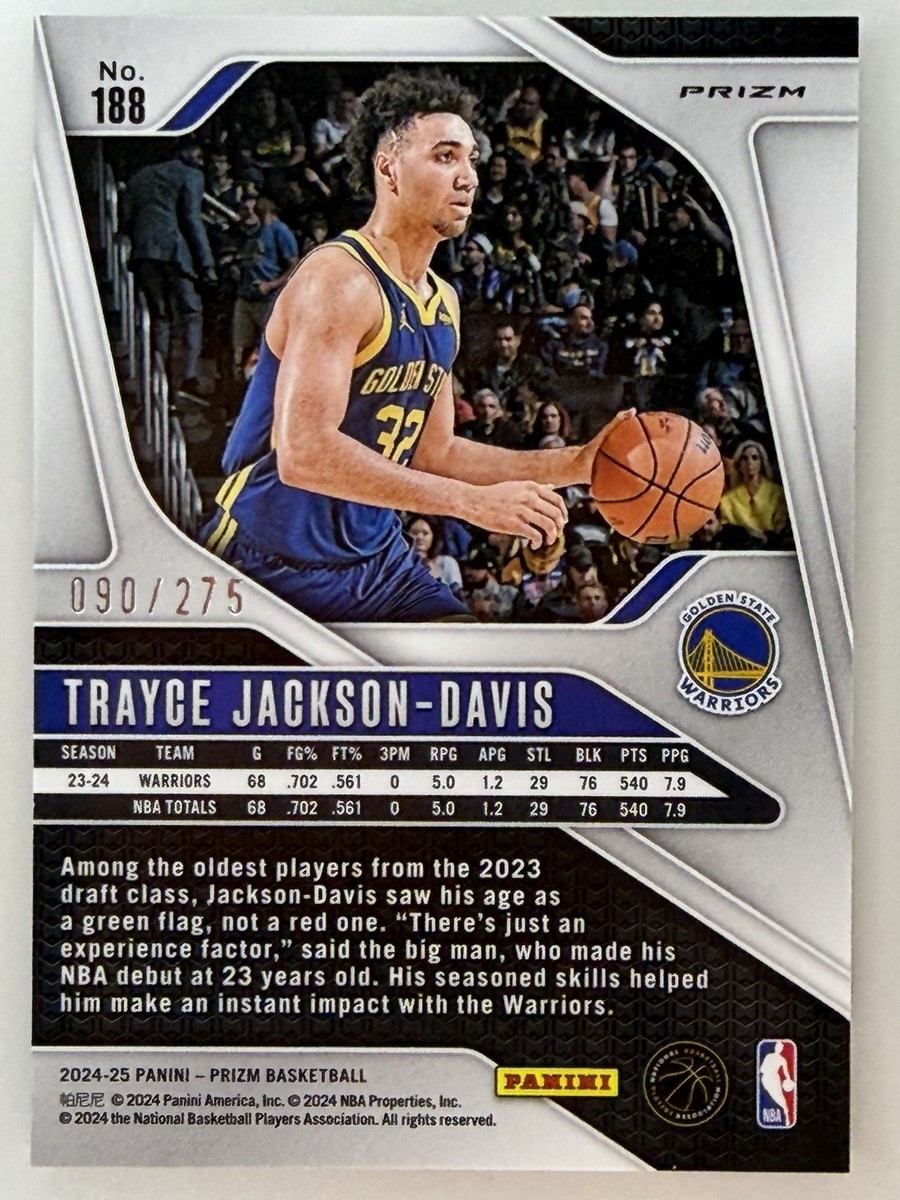 2024-25 Panini Prizm - Trayce Jackson-Davis #188 White Lazer Prizm