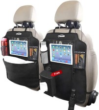 Car Seat Back Protector Kick Mats 2 Pack With Tablet Holder Tissue Box Organizer