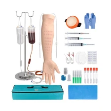 MedEduQuest Intravenous Practice Arm Kit with 30 Injection Spots for ID, IV T...