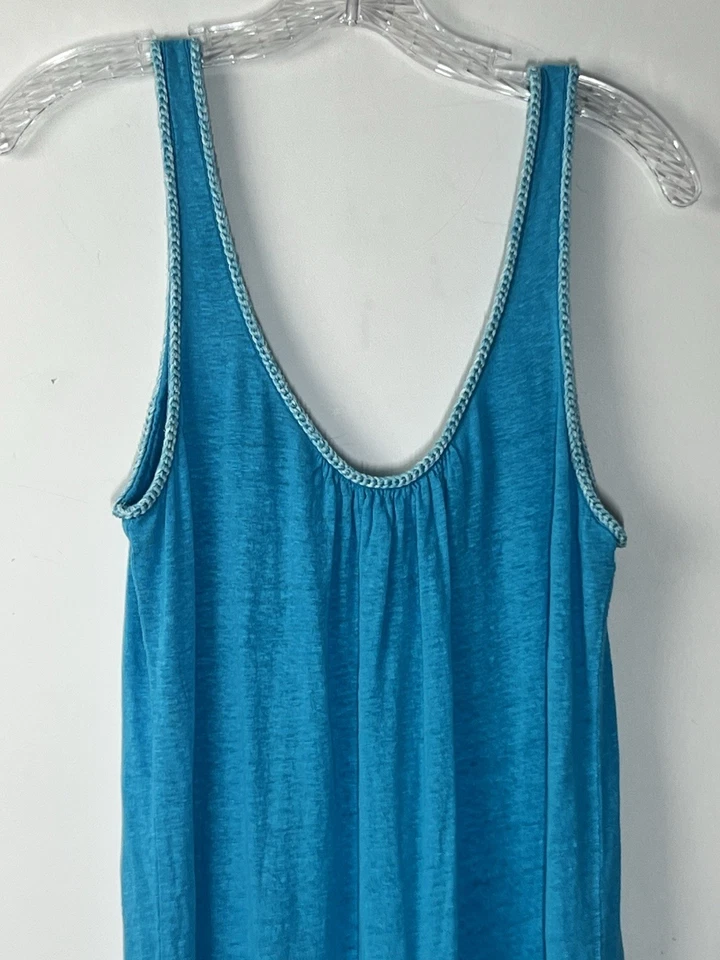 Calypso St Barth 100% Linen Maxi Tank Dress Size Small Blue Scoop Neck Cover Up - Image 3 of 4