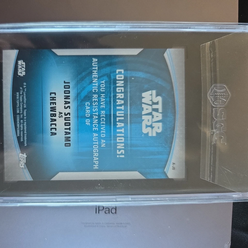 Star Wars Joonas Suotamo 2020 cromo automático Chewbacca 04/50 SGC 10/10 gema como nuevo Foto 2 de 2