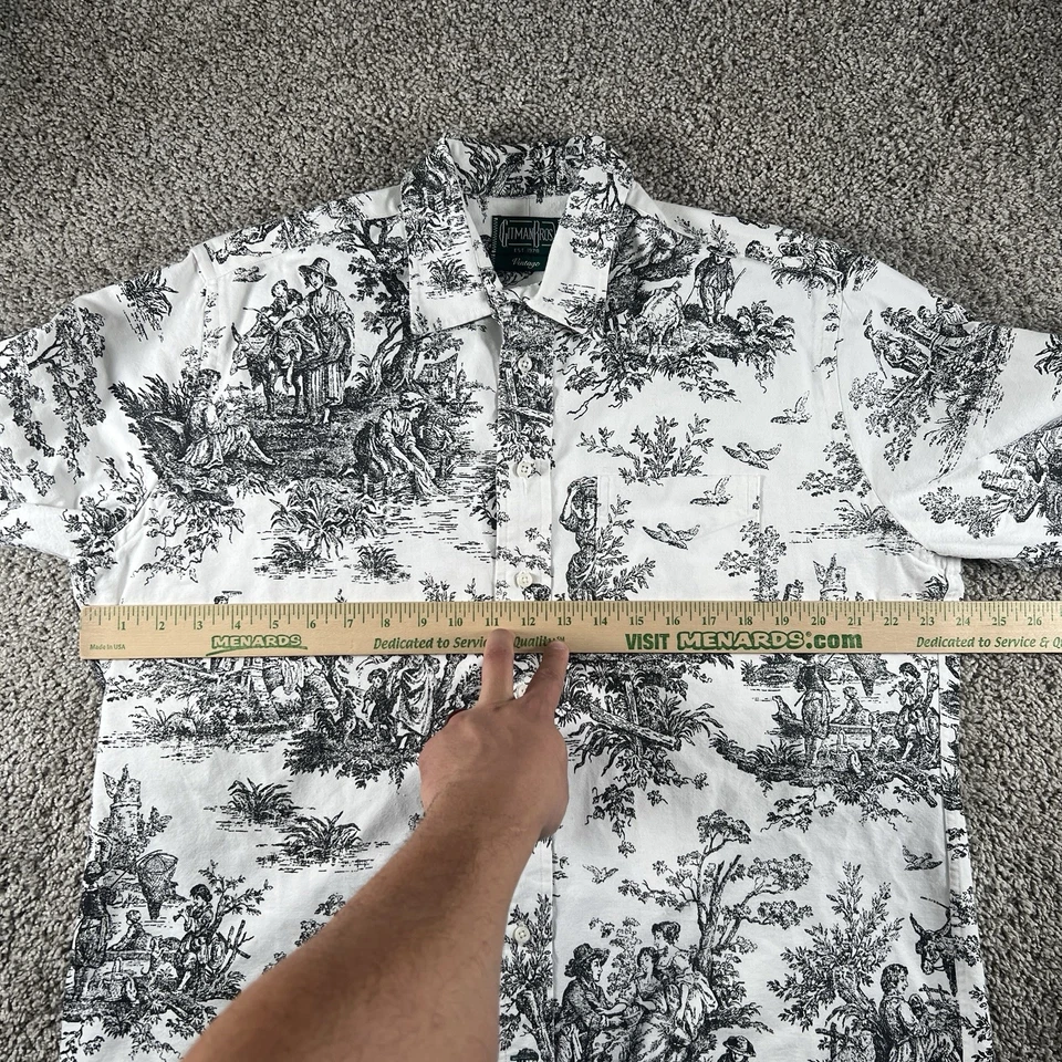 Vintage Gitman Bros Shirt Mens XL Toile de Jouy Pastoral Print Button-Down - Image 4 of 4