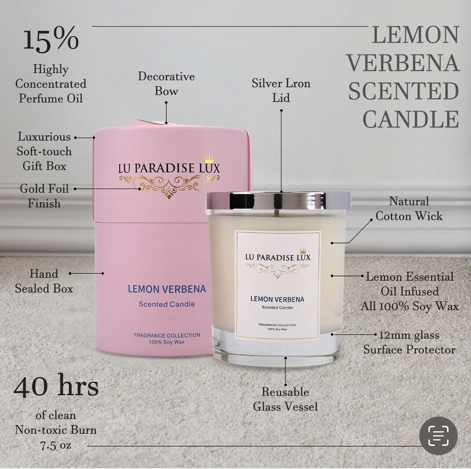 Vela perfumada de lujo 100% soja. Gran regalo no tóxico para Navidad Foto 4 de 4