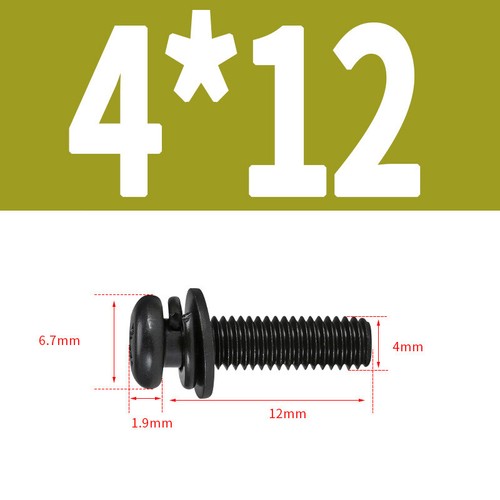 Black Steel Phillips Screws Bolts with Washers Metric M2 M2.5 M3 M4 M5 M6 M8 - Picture 32 of 71
