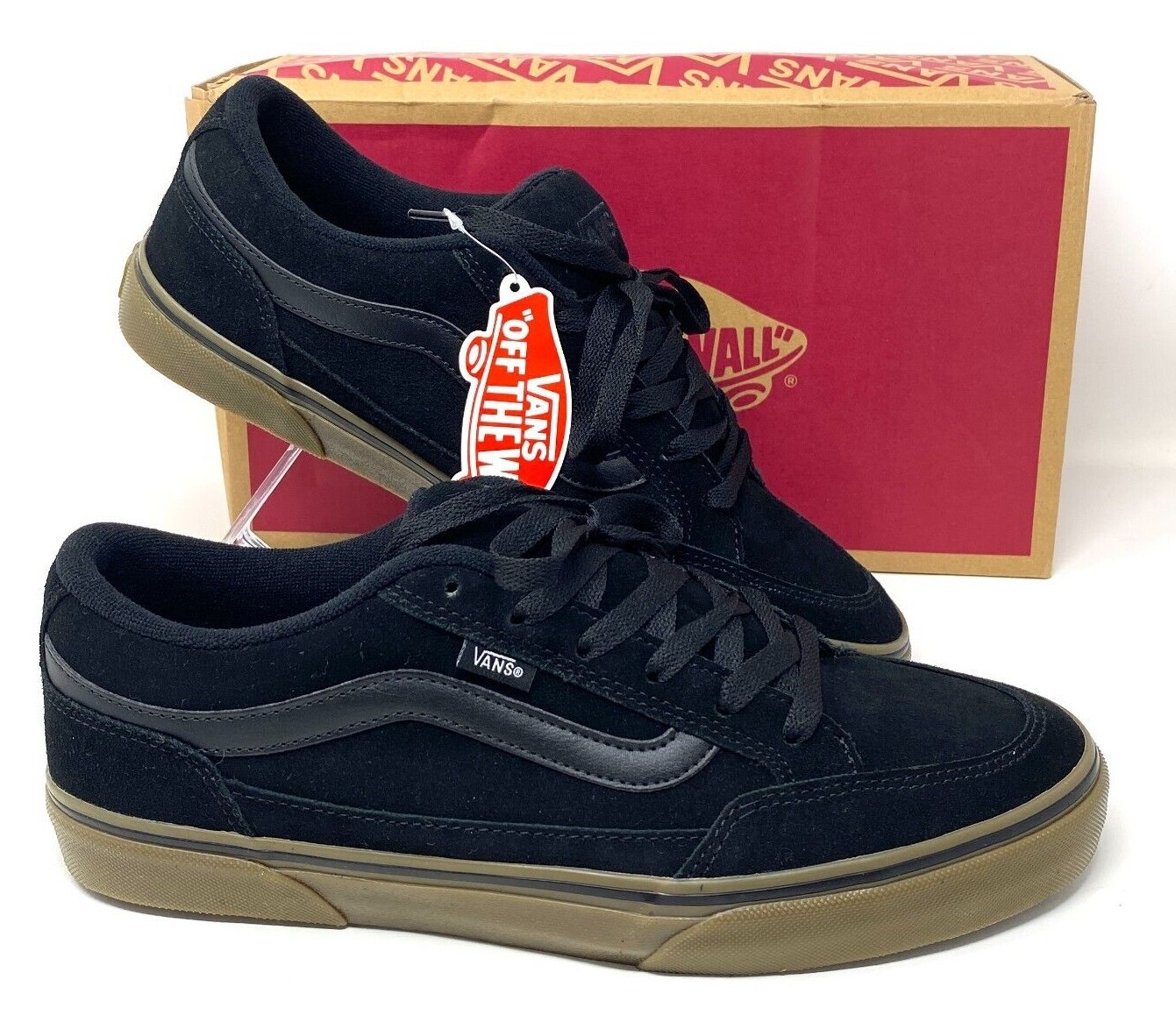 VANS Bearcat Black Gum Suede Skate Casual Low Top Shoes Men's Size