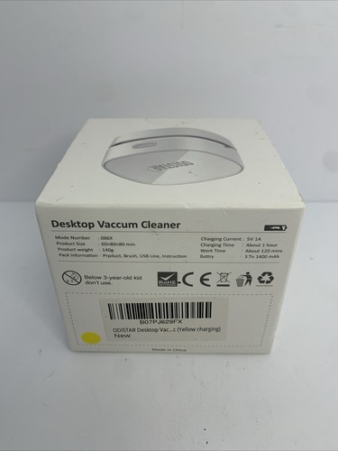 Odistar Desktop Vacuum Cleaner White Mini 360 Office Desk Keyboard Cleaner New - Picture 2 of 4
