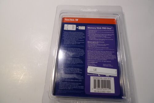 NEW Sandisk Memory Stick PRO Duo card 1.0GB SDMSPDR-1024-A10 Sealed w/Micromate - Picture 2 of 7