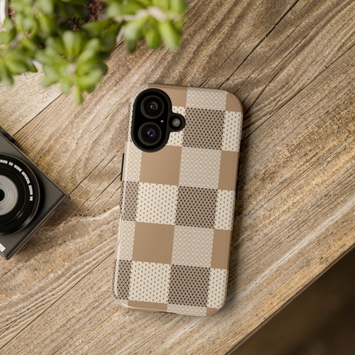 Brown and Tan Checkerboard Phone Case, for iPhone, Samsung Galaxy, Google Pixel - 第 21/241 張圖片