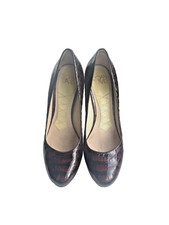 Joan & David Womens High Heels DVFLIPP US 7M Burgundy Snake Leather