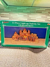 The Christmas Collection 13 Piece Light up Nativity set with Movable Figures-NIB