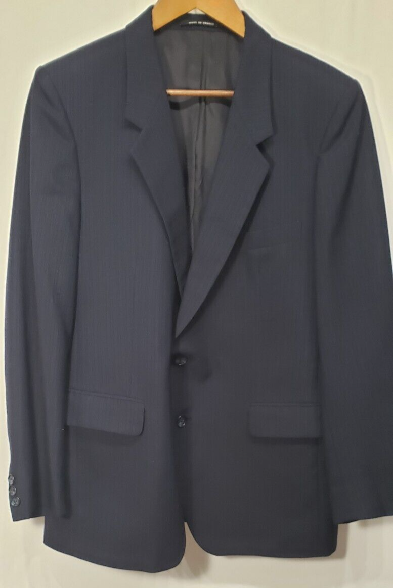 Giacca blazer tuta Yves Saint Laurent blu gessato taglia 42R