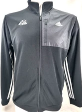 NEW Delaware Blue Hens Adidas Transitional Tracktop Black 3-stripe Jacket Mens L