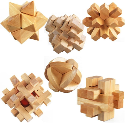 3D Wooden Cube Brain Teaser Puzzle - Picture 4 of 12